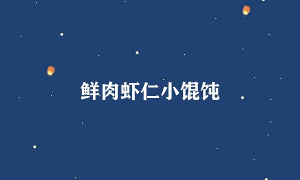 鲜肉虾仁小馄饨