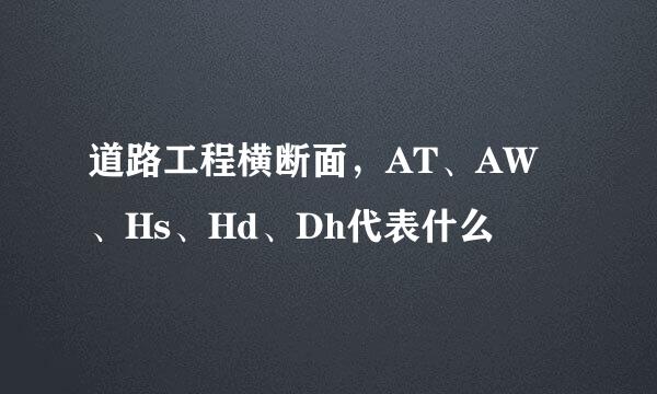 道路工程横断面,AT、AW、Hs、Hd、Dh代表什么