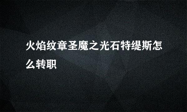 火焰纹章圣魔之光石特缇斯怎么转职