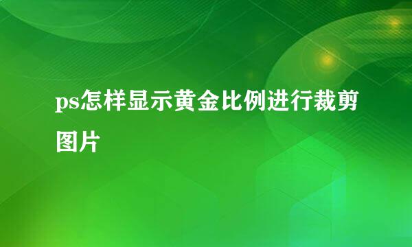 ps怎样显示黄金比例进行裁剪图片