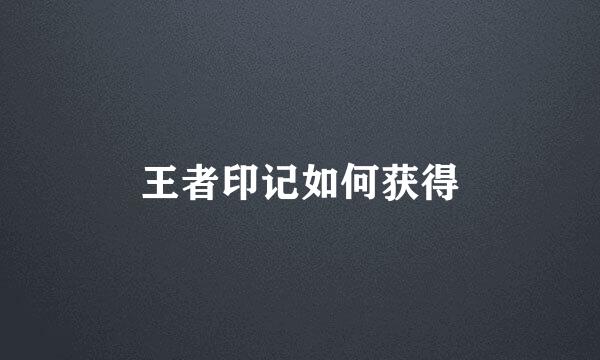 王者印记如何获得