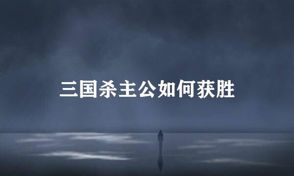 三国杀主公如何获胜