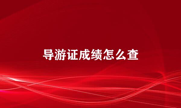 导游证成绩怎么查