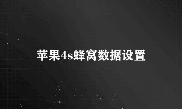 苹果4s蜂窝数据设置