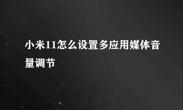 小米11怎么设置多应用媒体音量调节