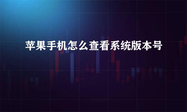 苹果手机怎么查看系统版本号