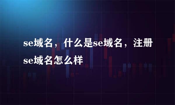 se域名，什么是se域名，注册se域名怎么样