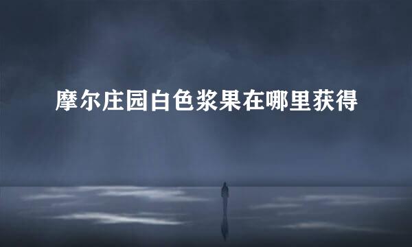 摩尔庄园白色浆果在哪里获得