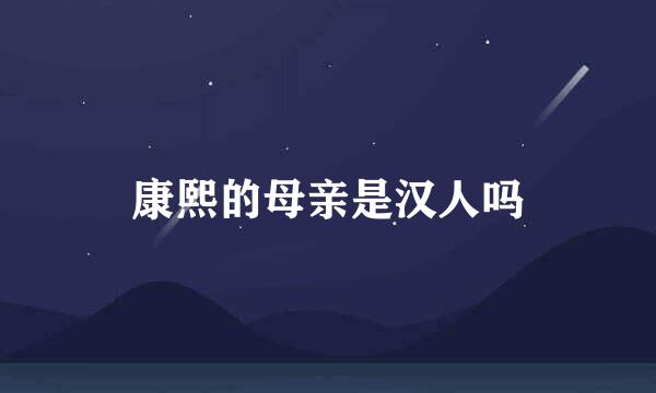 康熙的母亲是汉人吗