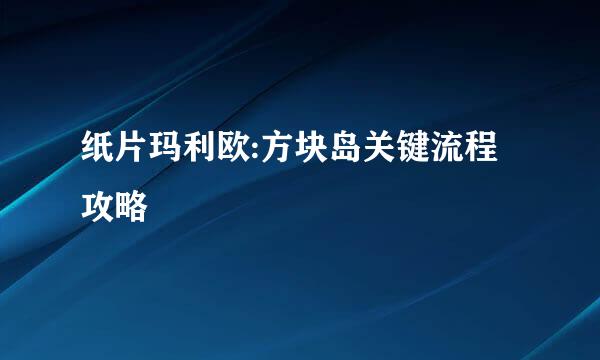 纸片玛利欧:方块岛关键流程攻略