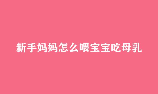 新手妈妈怎么喂宝宝吃母乳