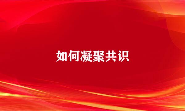 如何凝聚共识