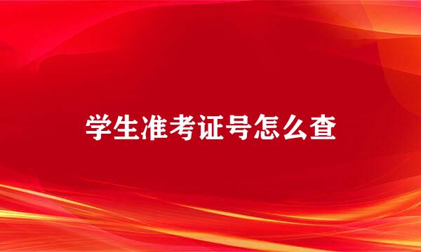 学生准考证号怎么查