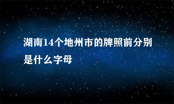 湖南14个地州市的牌照前分别是什么字母