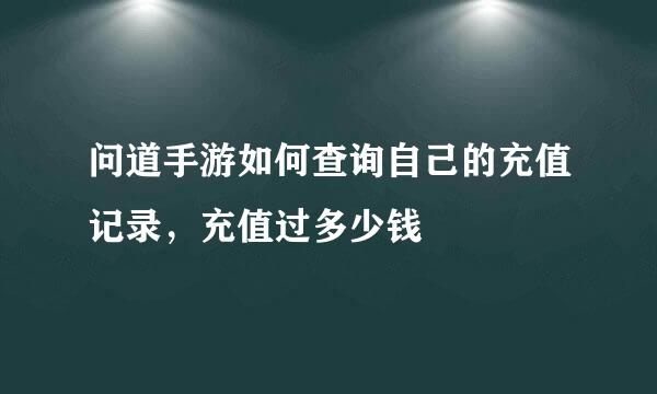 问道手游如何查询自己的充值记录,充值过多少钱