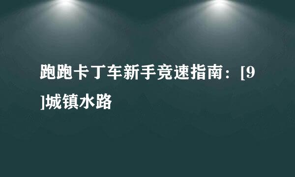 跑跑卡丁车新手竞速指南：[9]城镇水路