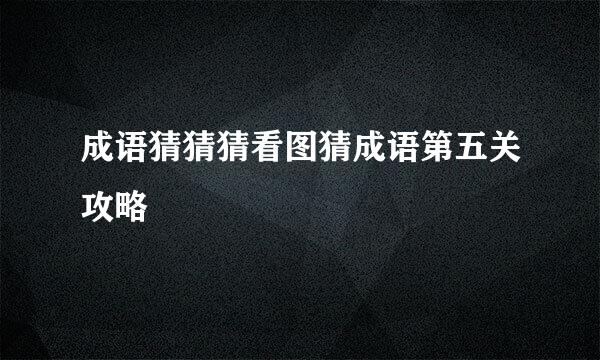 成语猜猜猜看图猜成语第五关攻略