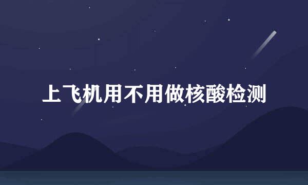 上飞机用不用做核酸检测