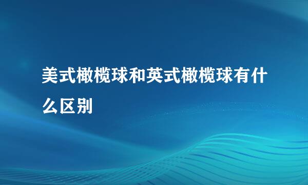 美式橄榄球和英式橄榄球有什么区别