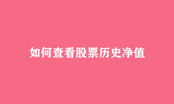 如何查看股票历史净值