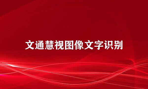 文通慧视图像文字识别
