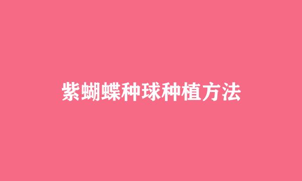紫蝴蝶种球种植方法