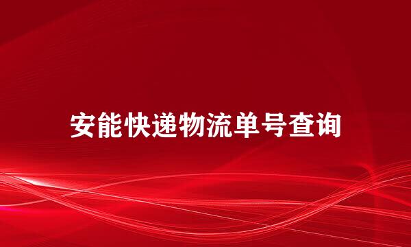 安能快递物流单号查询