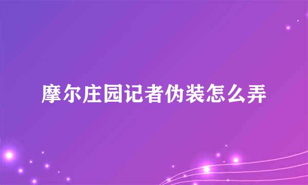 摩尔庄园记者伪装怎么弄