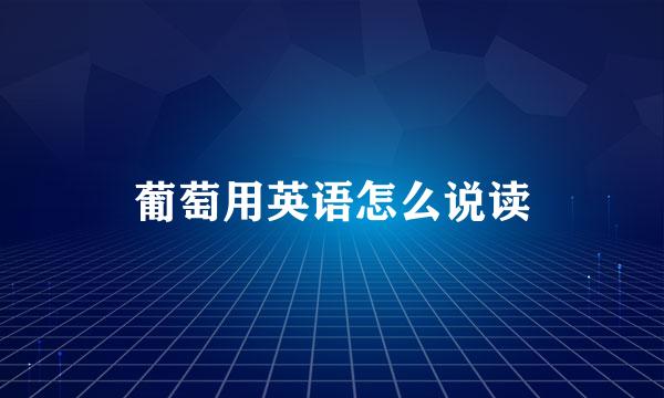 葡萄用英语怎么说读