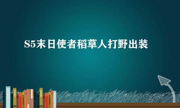 S5末日使者稻草人打野出装