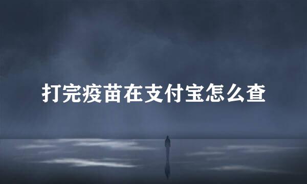 打完疫苗在支付宝怎么查