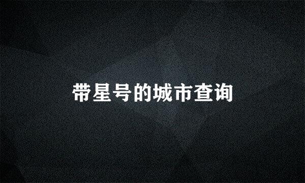 带星号的城市查询