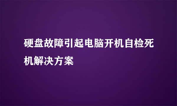 硬盘故障引起电脑开机自检死机解决方案