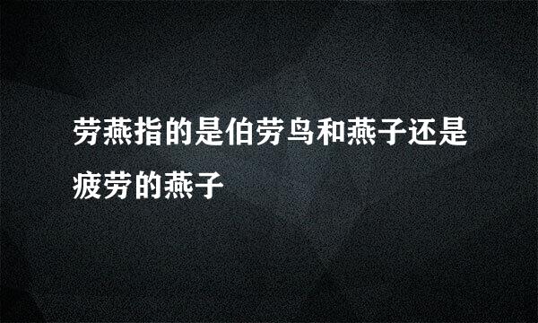 劳燕指的是伯劳鸟和燕子还是疲劳的燕子
