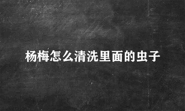 杨梅怎么清洗里面的虫子