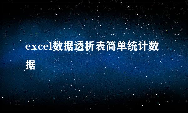 excel数据透析表简单统计数据