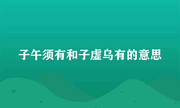 子午须有和子虚乌有的意思