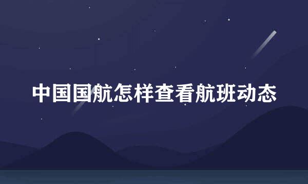 中国国航怎样查看航班动态