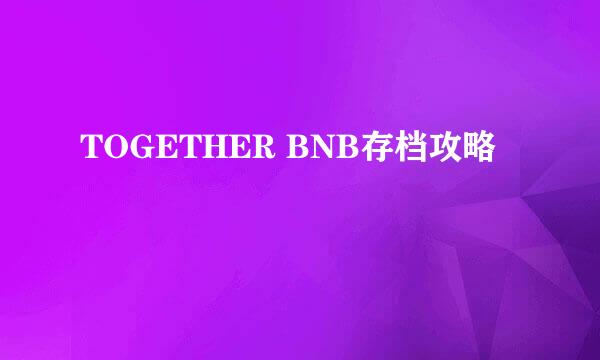 TOGETHER BNB存档攻略