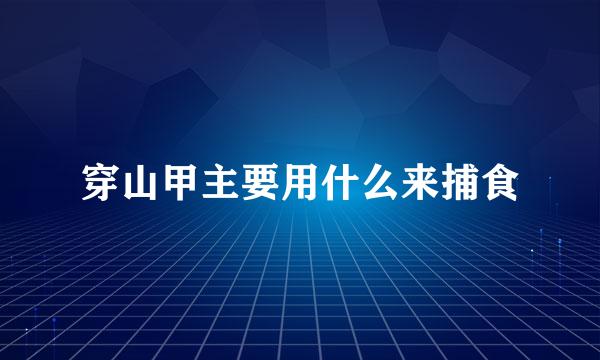 穿山甲主要用什么来捕食