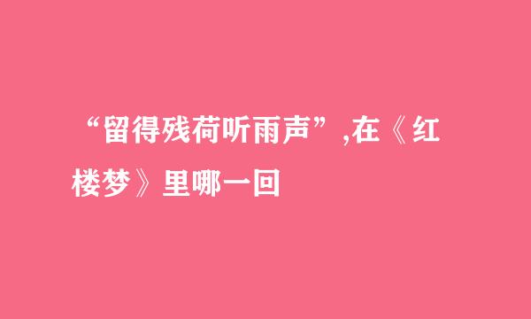 “留得残荷听雨声”,在《红楼梦》里哪一回