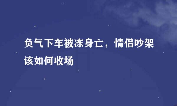 负气下车被冻身亡，情侣吵架该如何收场
