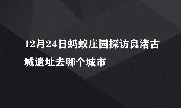 12月24日蚂蚁庄园探访良渚古城遗址去哪个城市