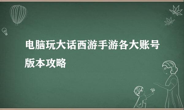 电脑玩大话西游手游各大账号版本攻略