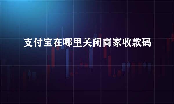 支付宝在哪里关闭商家收款码