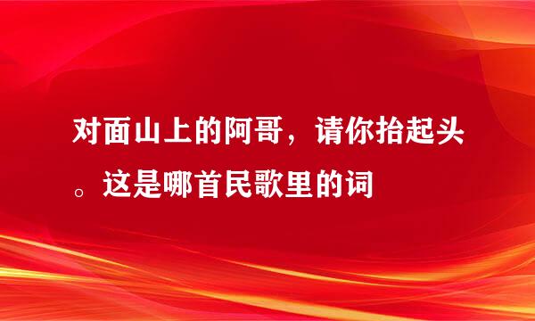 对面山上的阿哥，请你抬起头。这是哪首民歌里的词