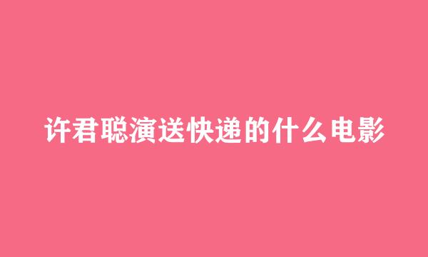 许君聪演送快递的什么电影