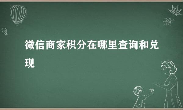 微信商家积分在哪里查询和兑现