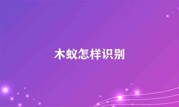木蚁怎样识别