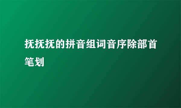 抚抚抚的拼音组词音序除部首笔划